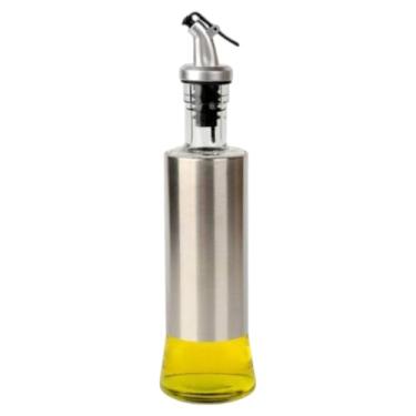 Imagem de Galheteiros Pulverizadores de Vidro e Inox, Dispenser para Azeite e Vinagre, 300ml,Frasco com Bico Dosador Prático,Garrafas com Bico para Óleo e Azeite