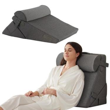 Imagem de Conjunto de travesseiros ortopédicos Bedluxe Foam Cinza Escuro