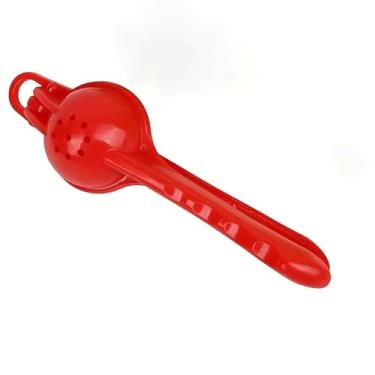 Imagem de Espremedor de frutas cítricas multifuncional, espremedor manual de plástico durável (21,3 cm/8,3 pol) para limões/limões/laranjas, livre de BPA, 3 cores (amarelo/vermelho/verde) (vermelho)