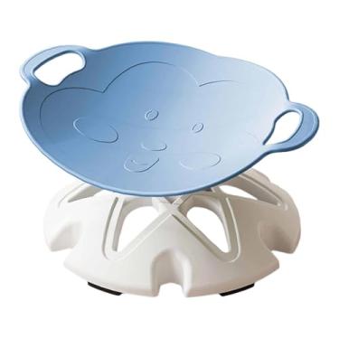 Imagem de SiaBiced Cadeira giratória infantil de fácil montagem, brinquedo educativo e calmante, banquinho giratório, brinquedo sensorial para festas, meninos, meninas, Azul