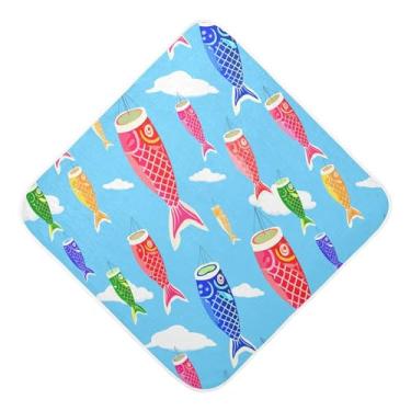 Imagem de Burbuja Toalha de banho japonesa colorida para bebês - Toalha de banho macia e absorvente de algodão musselina para recém-nascidos e bebês, 89 x 89 cm