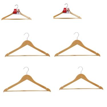 Imagem de kit com 6 Unidades Cabide De Madeira