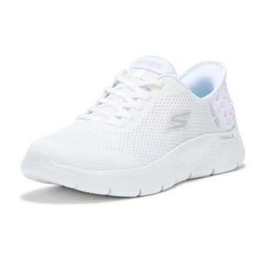 Imagem de Skechers Tênis feminino Go Walk Flex Lily Rose Hands Free Slip-ins, Branco, 41