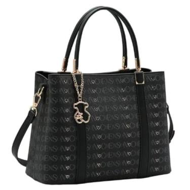 Imagem de Bolsa Chenson Monograma com 3 Divisórias Elegante Moderna e Super Funcional (Preto)