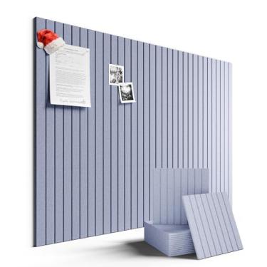 Imagem de Fluxynara Quadro de avisos grande de feltro 122 cm x 91 cm Alternativa para quadro de cortiça - pacote com 12 com 70 abas adesivas removíveis seguras, quadros de cortiça para paredes, quadro de