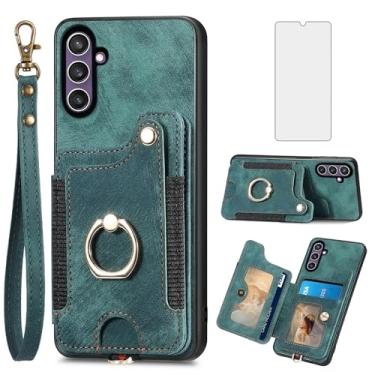 Imagem de Asuwish Capa de telefone para Samsung Galaxy A17/A26 capa carteira com protetor de tela temperado e alça de pulso RFID suporte de cartão de crédito anel suporte celular A 17 17A 26 26A 4G SM-A166U