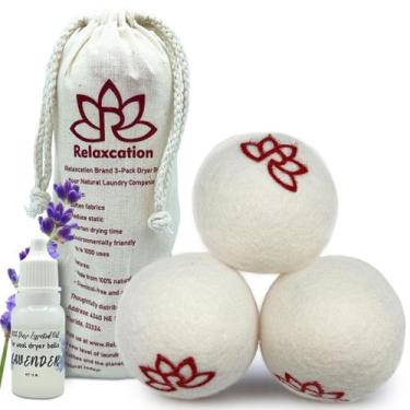 Imagem de Wool Dryer Balls Relaxcation Óleo de lavanda perfumado orgânico