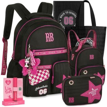Imagem de Kit Escolar Mochila RB Rebecca Bonbon Exclusivas Feminina Estojo Lanch
