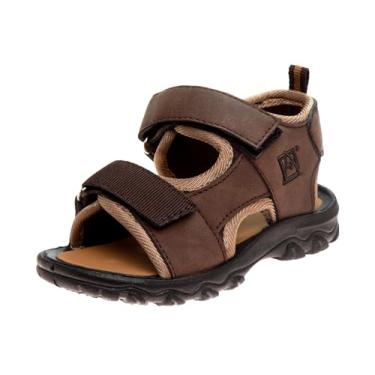 Imagem de Sandália esportiva para meninos Josmo com tiras ajustáveis de antiderrapante para uso ao ar livre para crianças pequenas e grandes, Marrom, 15