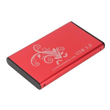 Imagem de KIMISS Gabinete de Disco Rígido 4 TB 2,5 pol. USB3.0 Liga de Alumínio Plug and Play HDD Case para Laptop Desktop Com Indicador LED e Bolsa de Armazenamento (Vermelho)