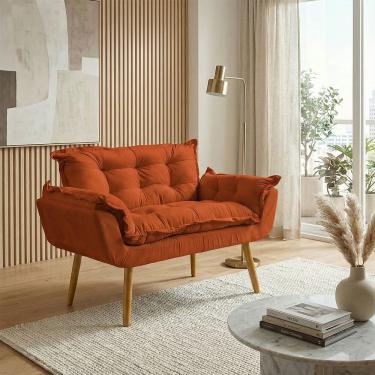 Imagem de Namoradeira Decorativa Para Sala Recepção Consultório Escritório Manicure Alice Suede