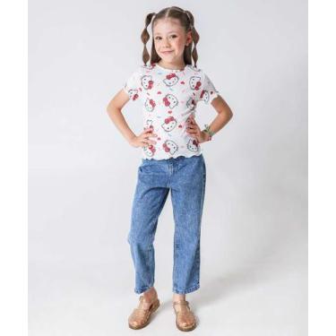 Imagem de Calça Jeans Mom Strass Infantil Tam 4 a 10 Azul-79007 - Bimbus, 8, Jea