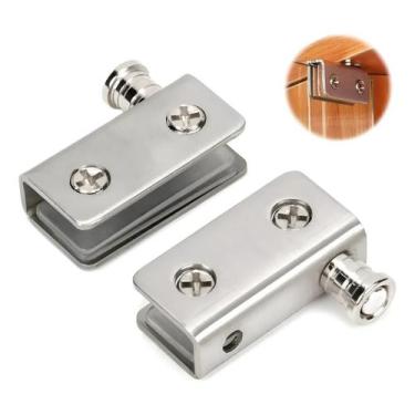 Imagem de Dobradiça Pivotante Cinza Inox Porta De Vidro Pequena 4cm x19x10mm ou 