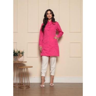 Imagem de Jaleco Feminino Acinturado Gola Padre Oxford Pink Capri - Gardenia Jal