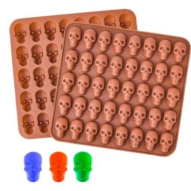 Imagem de Forma Em Silicone Caveira Skull 40 Cavidades Doce Drink Gelo - Minymix