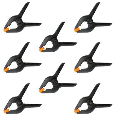 Imagem de Pacote com 8 grampos de mola de plástico de 8 cm, clipes resistentes pretos, grampos de mola para suporte de pano de fundo, marcenaria, artesanato, fotografia, banner, clipes de guirlanda de arco de