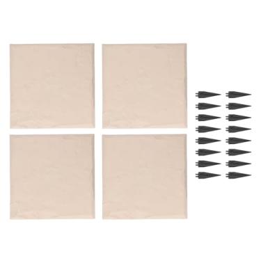 Imagem de Estink Pedras Decorativas para Pavimentação de Caminhos de Jardim Com 4 Estacas de para Quintal de Gramado de Passarela Ao Ar Livre Resina de Polipropileno de 15,5 X (Bege)