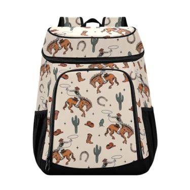 Imagem de Mochila térmica com tema ocidental de cacto com 36 latas de grande capacidade para viagem