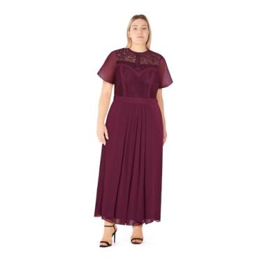 Imagem de City Chic Vestido de coquetel feminino - Renda Zara, Roxa, 46