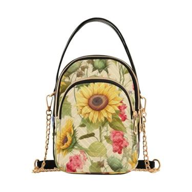 Imagem de Suculentas coloridas em uma bolsa de ombro branca, bolsa de viagem transversal feminina, bolsa transversal de outono, Floral com girassóis - 6, One Size