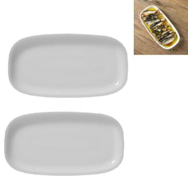 Imagem de 2 Travessas Bandeja Retangular Melamina Premium 20cm Servir - Chinatow