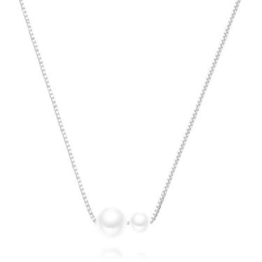 Imagem de StyleJella Colares de pérolas delicados banhados a ouro 14K para mulheres, simples, em camadas, dourado, para mulheres, na moda, colares de joias de aniversário de casamento, Latão, Sem Pedra Preciosa