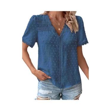 Imagem de Camisa feminina plus size - NONE, Azul, BR-G6