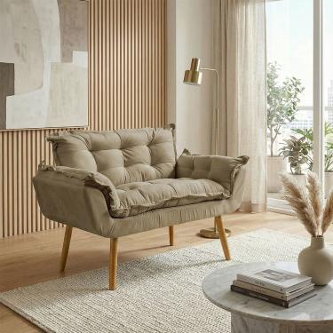 Imagem de Namoradeira Decorativa Para Sala Recepção Consultório Escritório Manicure Alice Suede