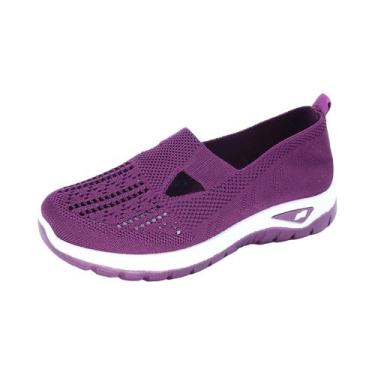 Imagem de Tênis Casuais Femininos De Verão Com Cabedal Em Malha Respirável E Ant