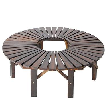 Imagem de TRGCJGH Banco de jardim, banco de jardim, banco de jardim banco de madeira à prova de intempéries, banco de parque de madeira maciça, banco à prova de intempéries, banco de madeira de 2-3 lugares, 2