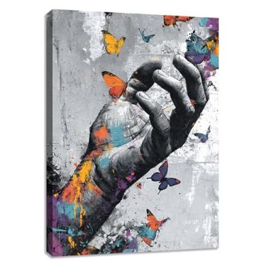 Imagem de Juepilory Decoração de parede abstrata arte de parede abstrata arte de parede abstrata decoração de parede pinturas de parede abstratas para sala de estar quarto 30,5 x 40,6 cm