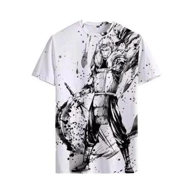 Imagem de Camiseta Masculina Oversized Naruto Anime Japonês Estampa 3D Casual Ma