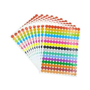Imagem de Adesivos De Selagem Em Círculo Coloridos 6mm-40mm 10 Folhas Etiquetas 