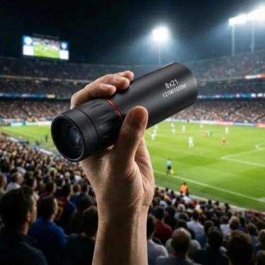 Imagem de Telescópio monocular de alta potência para adultos, compacto e leve com foco fixo e aderência ergonômica, à prova de choque para caminhadas, caça, observação de pássaros, acampamento, viagens | Inclui