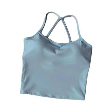 Imagem de Top De Yoga Feminino Com Costas Cruzadas, Sutiã Esportivo Push-Up, Cam