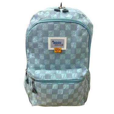 Imagem de mochila juvenil xadrez - shopmanu, azul