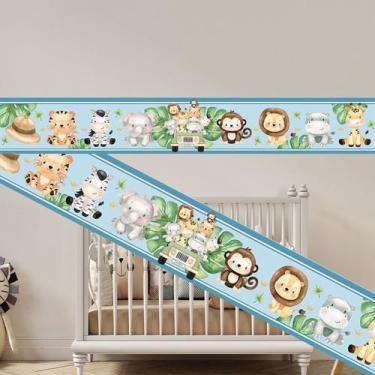 Imagem de Faixa Decorativa Infantil Safari Autocolante Quarto Bebê 1Mx15CM - Lop