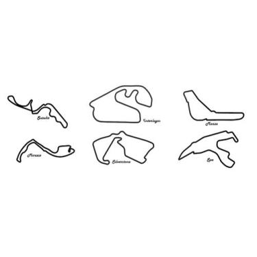 Imagem de Kit 6 Quadro Pistas 3d Formula 1 Decoração Parede Aplique - PEKO, 3D-0