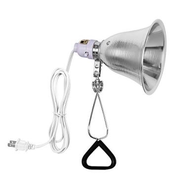 Imagem de Simple Deluxe Luminária de fixação com refletor de alumínio de 15,5 cm de até 60 Watt Soquete E26 (sem lâmpada incluída) 6 pés 18/2 Cabo SPT-2, prata e branco