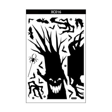 Imagem de Adesivo de Janela Halloween Vidro Assustador e Sinistro Aderências Estáticas Laterais para Decoração Festa Reutilizável Presente