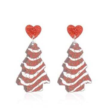 Imagem de GBAHFY Brincos de Natal para mulheres, brincos de Natal, árvore, dinossauro, alpaca, pão de gengibre, cacto, brincos pendentes de gota, joias de festa, decoração de festivais, Acrílico, Sem pedra