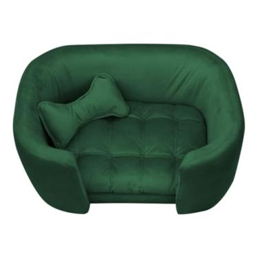 Imagem de Poltrona Pet Conforto Luxo | Cama Sofá Cachorro e Gato | Lavável veludo preto(verde)