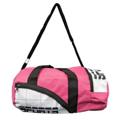 Imagem de Bolsa Porta Chuteira Tênis Academia Treino Futebol Esporte (Rosa e Branco)