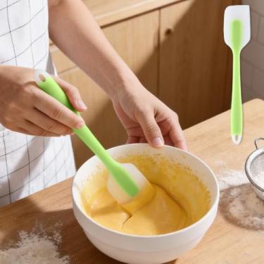 Imagem de Espátulas de silicone, espátula raspadora de jarra, alça de orifício de pendurar para tigela de mistura, design de uma peça, utensílios de cozinha antiaderentes, flexíveis, ferramentas raspadoras