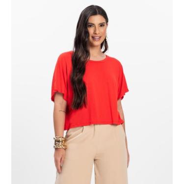 Imagem de Blusa Feminina com Manga Morcego Rovitex Laranja, M, Laranja