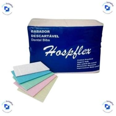 Imagem de Babador Descartável Impermeável (C/100UND) - Hospflex, Azul