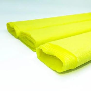Imagem de Kit 5 Papel Crepom Artfloc 48cm x 2m, 19 Opções de Cores Lisa, Decoração e Artesanato (Amarelo)