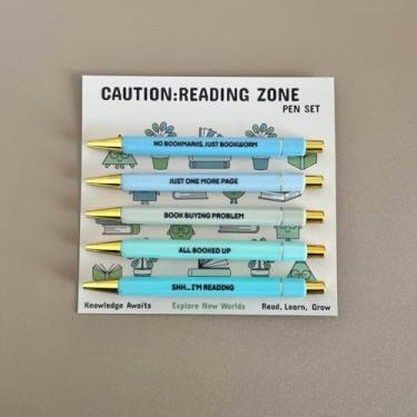 Imagem de Jxueych Conjunto de canetas de ansiedade hilariante – o presente peculiar perfeito para amigos e colegas de trabalho Laugh Away Stress Work Bestie Gifts (zona de leitura)