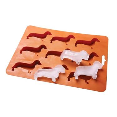 Imagem de Dachshund Molde de silicone para cubos de gelo em forma de cachorro e forma de bandeja, doce, chocolate, biscoito, fondant, cupcake, decoração de bolo, molde de panificação, aniversário, chá de bebê