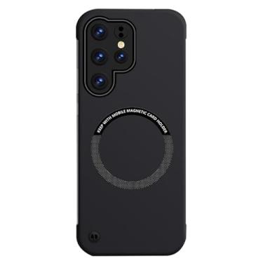 Imagem de POYUFRG Capa magnética para Samsung Galaxy S26 Ultra/S26 Plus/S26, capa de telefone ultrafina, leve, sem moldura, suporta capa de carregamento sem fio, preta, S26 Plus